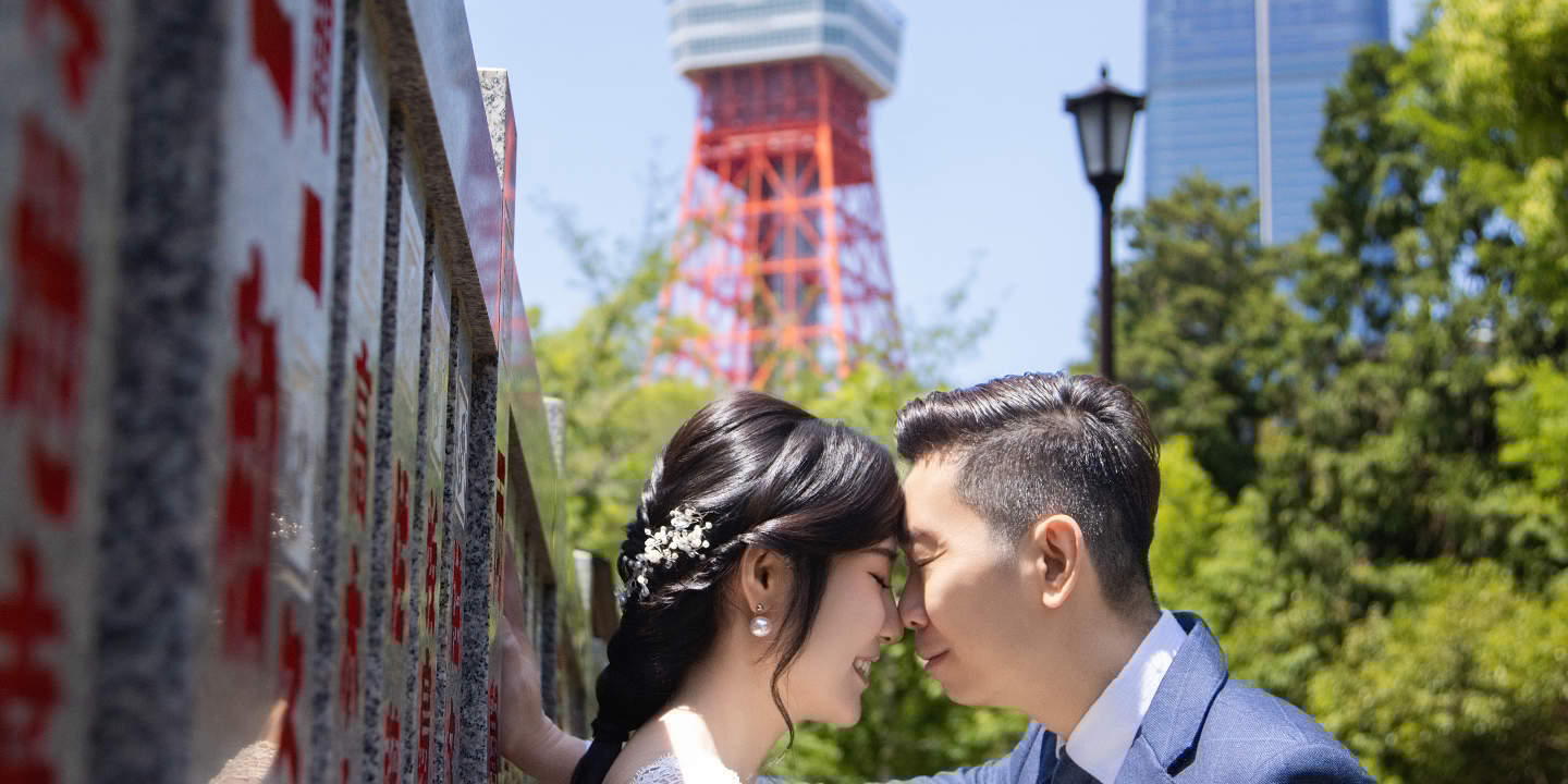 Tokio: Tour fotográfico de boda con 3 ubicaciones y estilismo profesional
